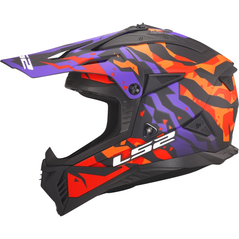 Cască motocross LS2 MX708 Fast II Grotesk mat violet-portocaliu