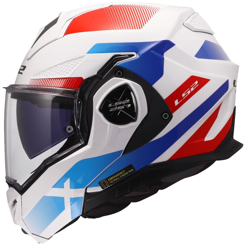 Cască de motocicletă pliabilă LS2 FF901 Advant X Nova alb-albastru-roșu lucios