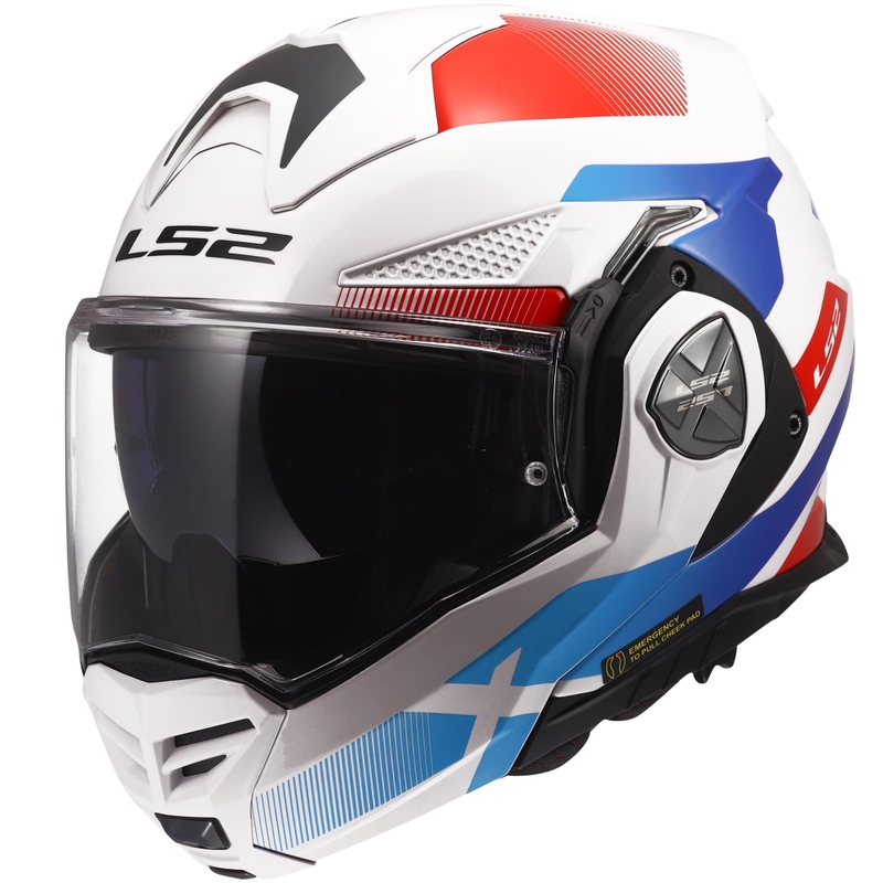 Cască de motocicletă pliabilă LS2 FF901 Advant X Nova alb-albastru-roșu lucios