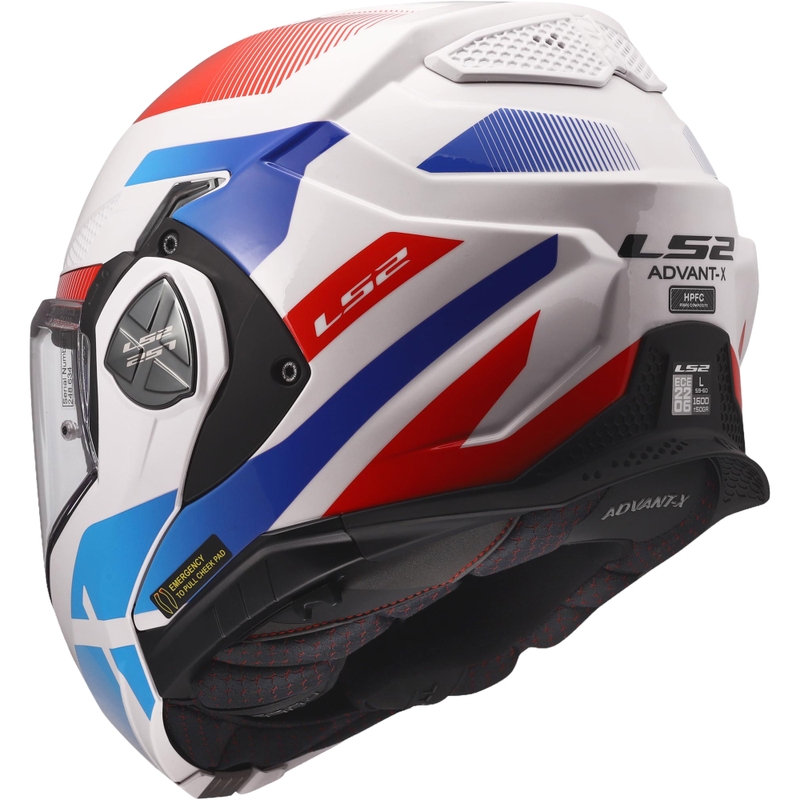 Cască de motocicletă pliabilă LS2 FF901 Advant X Nova alb-albastru-roșu lucios