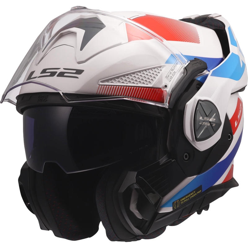 Cască de motocicletă pliabilă LS2 FF901 Advant X Nova alb-albastru-roșu lucios