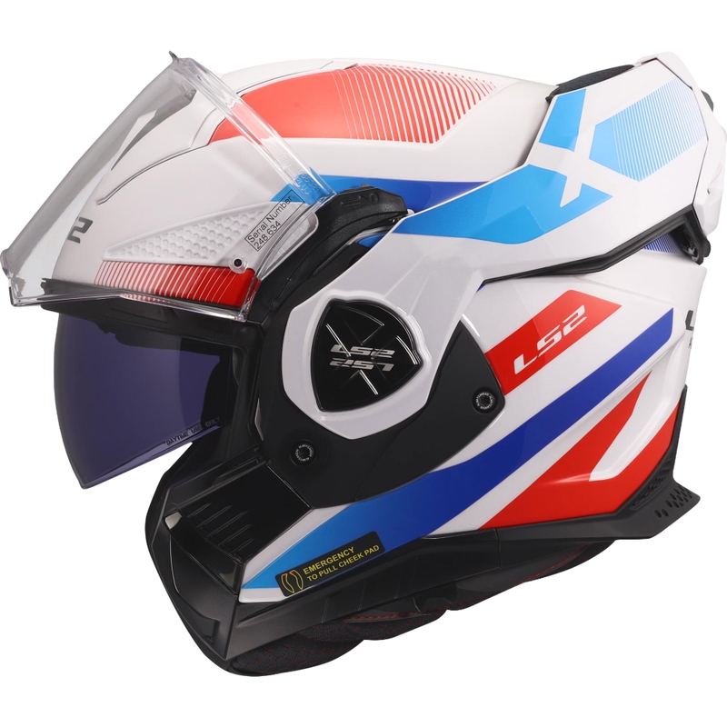 Cască de motocicletă pliabilă LS2 FF901 Advant X Nova alb-albastru-roșu lucios