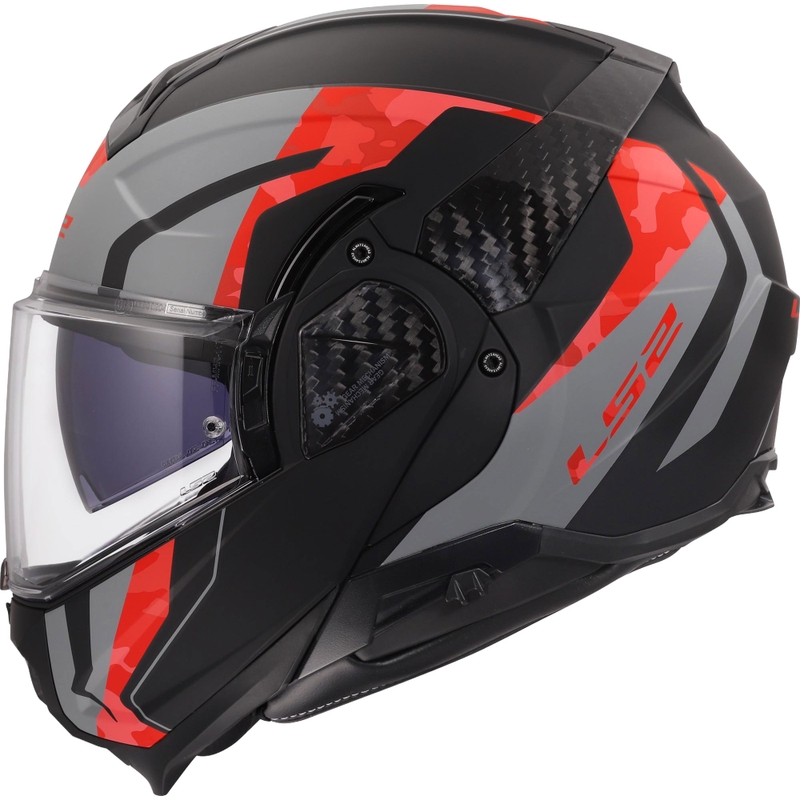 Cască de motocicletă pliabilă LS2 FF910 Advant II Glide negru mat-gri-roșu