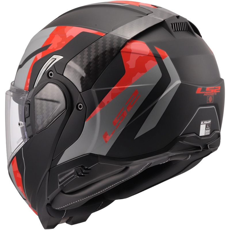 Cască de motocicletă pliabilă LS2 FF910 Advant II Glide negru mat-gri-roșu