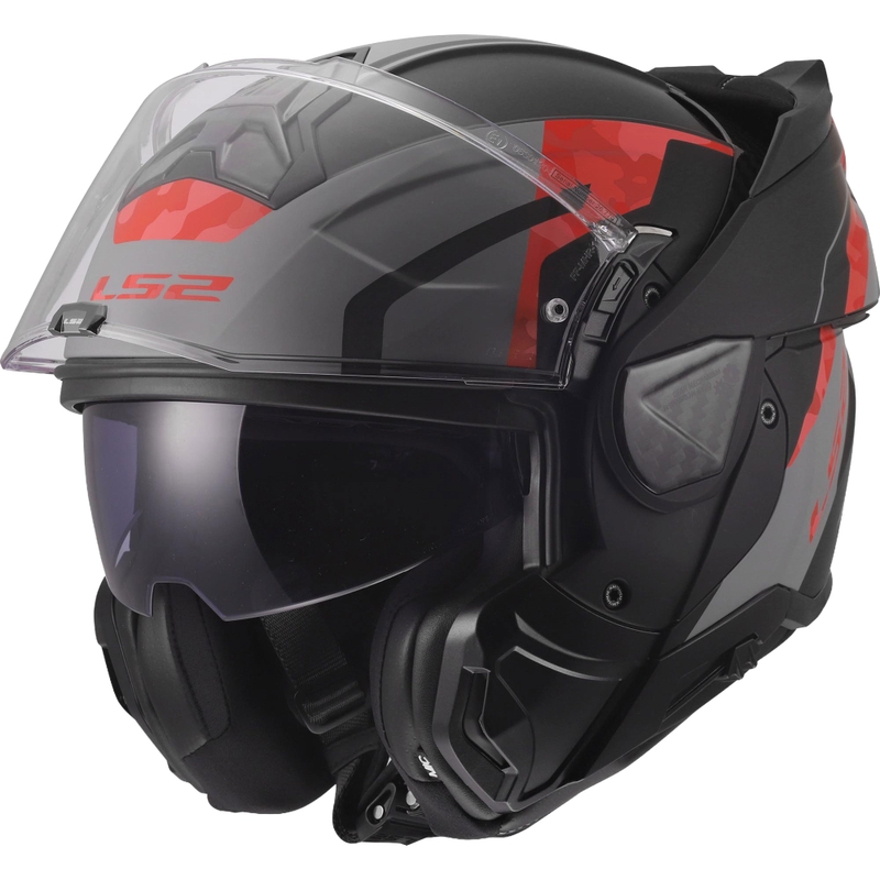 Cască de motocicletă pliabilă LS2 FF910 Advant II Glide negru mat-gri-roșu