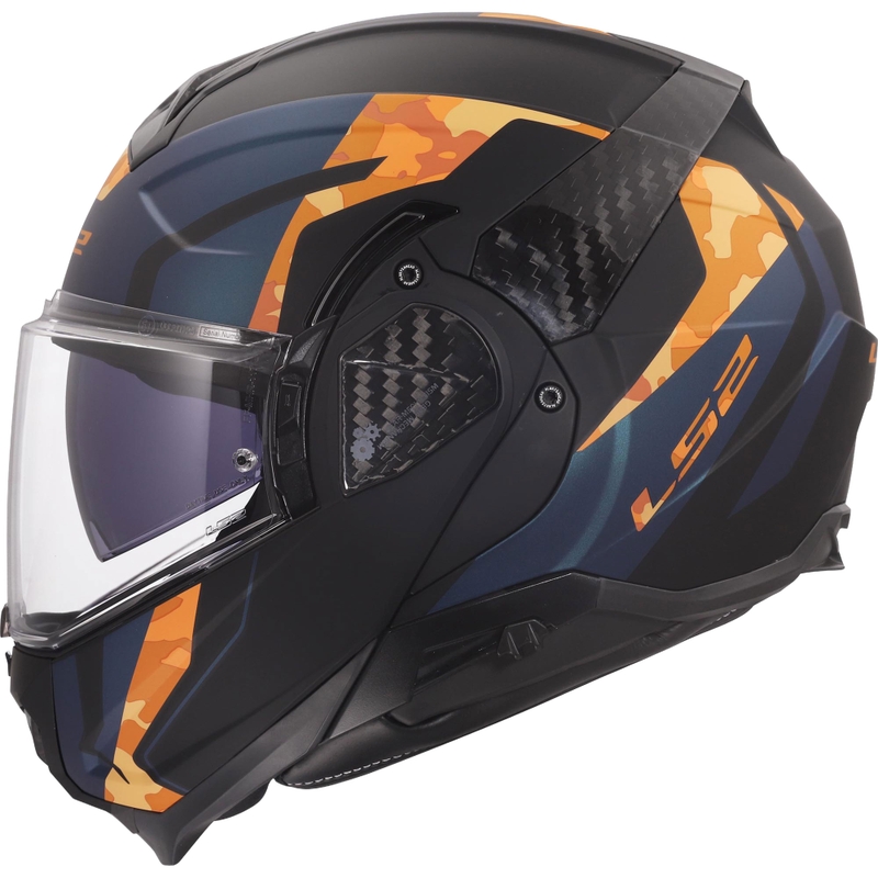 Cască de motocicletă pliabilă LS2 FF910 Advant II Glide negru mat-portocaliu