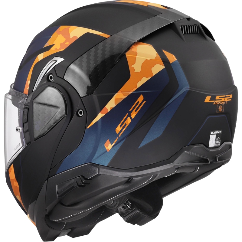 Cască de motocicletă pliabilă LS2 FF910 Advant II Glide negru mat-portocaliu