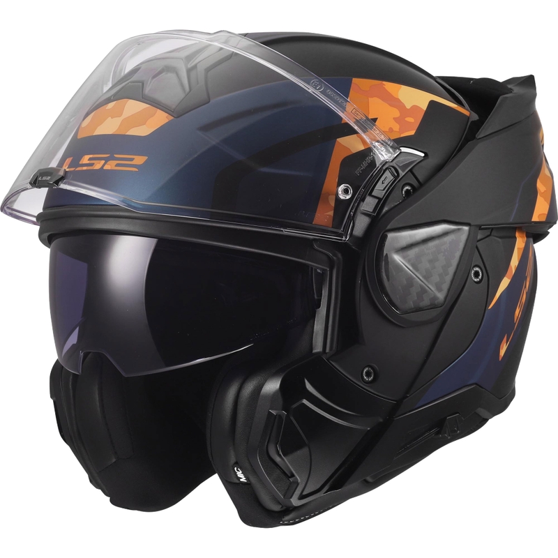 Cască de motocicletă pliabilă LS2 FF910 Advant II Glide negru mat-portocaliu