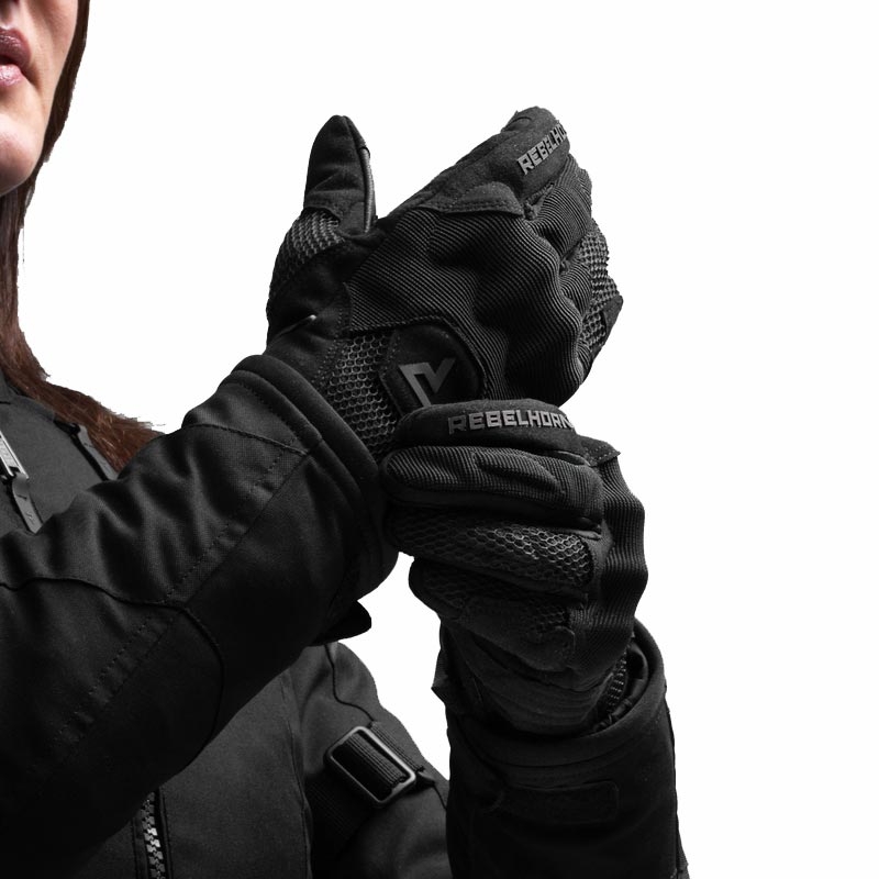 Mănuși de motocicletă pentru femei Rebelhorn Core negre