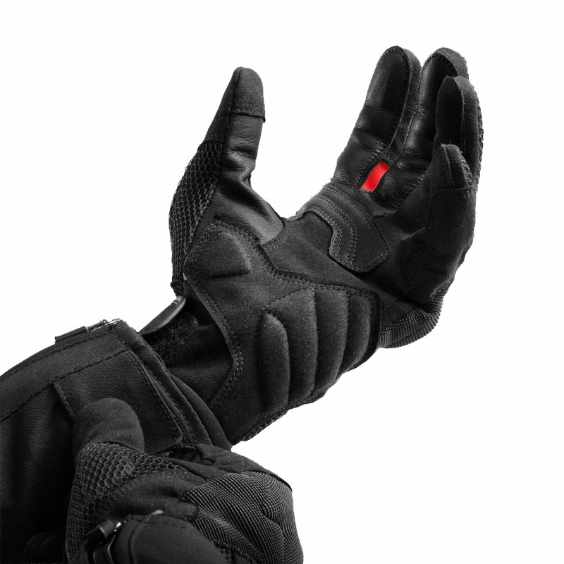 Mănuși de motocicletă pentru femei Rebelhorn Core negru-roșu