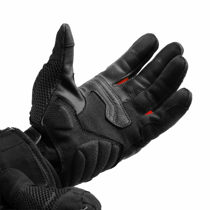 Mănuși de motocicletă pentru femei Rebelhorn Core negru-roșu