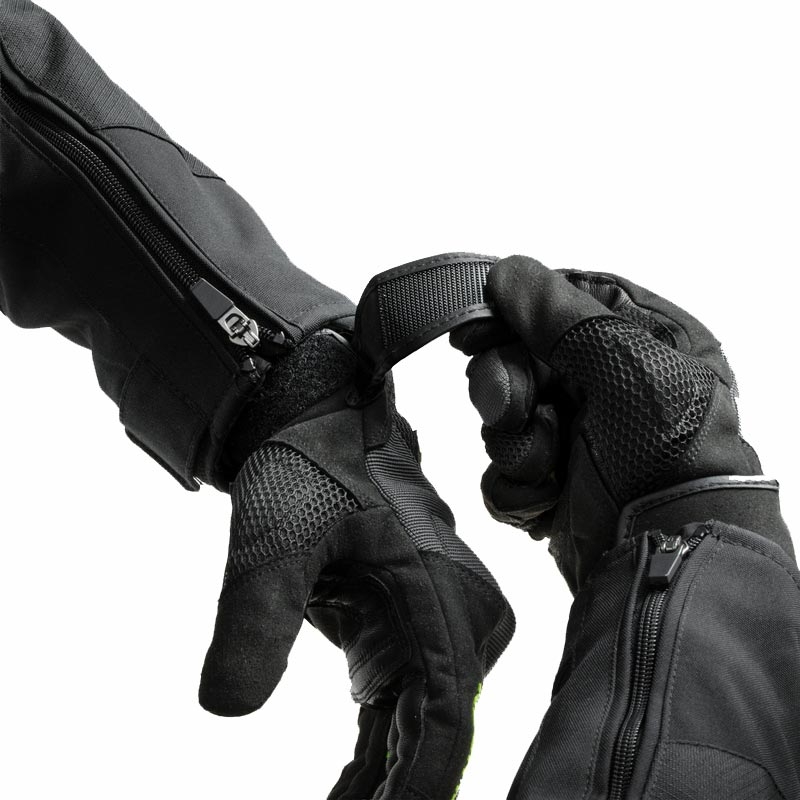 Mănuși de motocicletă pentru femei Rebelhorn Core negru-gri-galben fluo