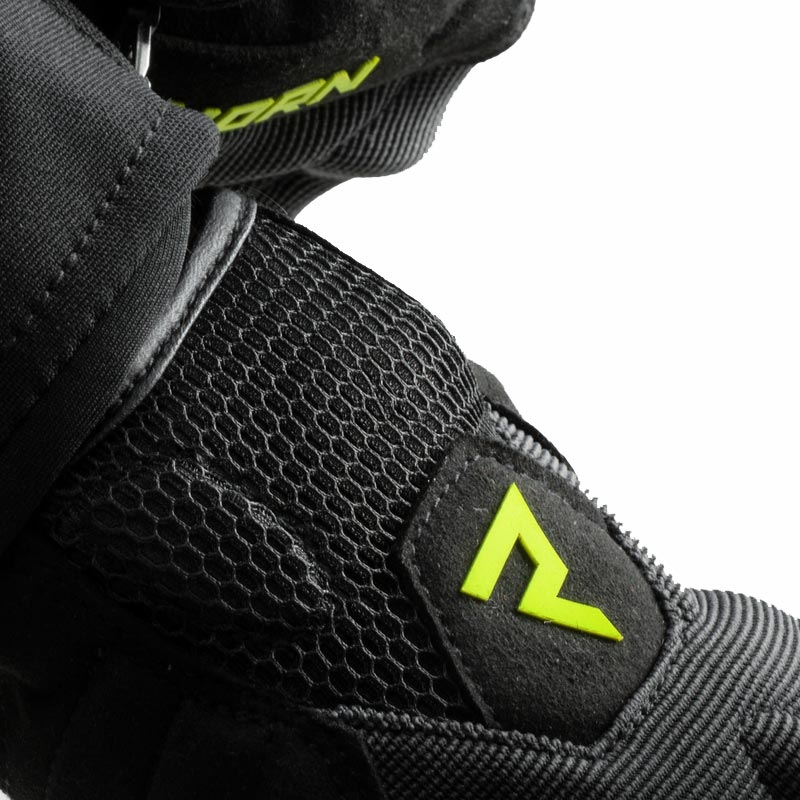 Mănuși de motocicletă pentru femei Rebelhorn Core negru-gri-galben fluo