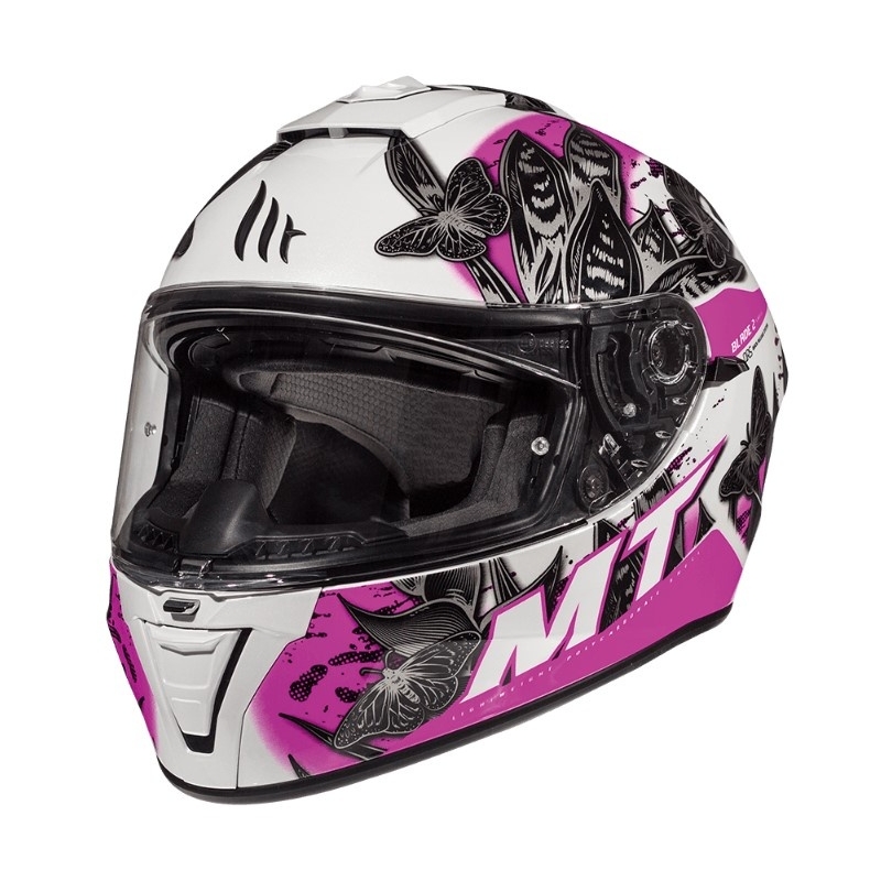 MT Blade 2 SV Breeze Cască de motocicletă integrală pentru femei MT Blade 2 SV Breeze negru, alb și roz