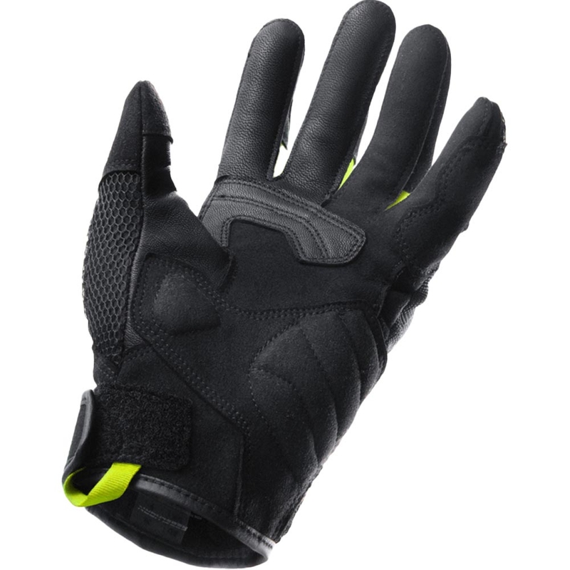 Mănuși de motocicletă Rebelhorn Core negru-gri-galben fluo