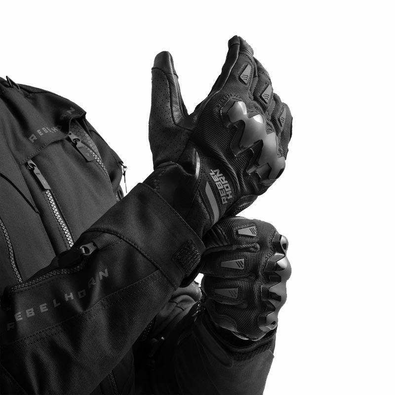 Mănuși de motocicletă Rebelhorn Defender negre