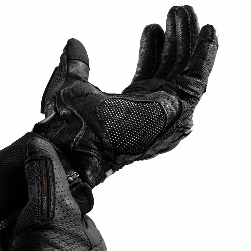 Mănuși de motocicletă Rebelhorn Defender negru-roșu