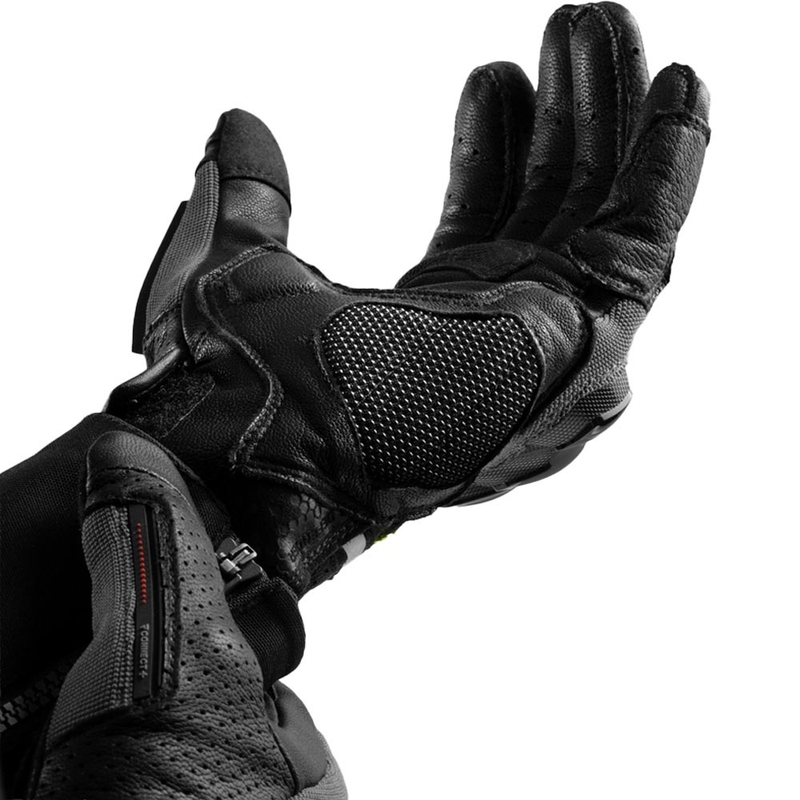 Mănuși de motocicletă Rebelhorn Defender negru-gri-galben fluo