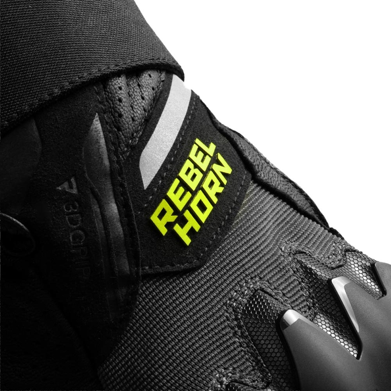 Mănuși de motocicletă Rebelhorn Defender negru-gri-galben fluo