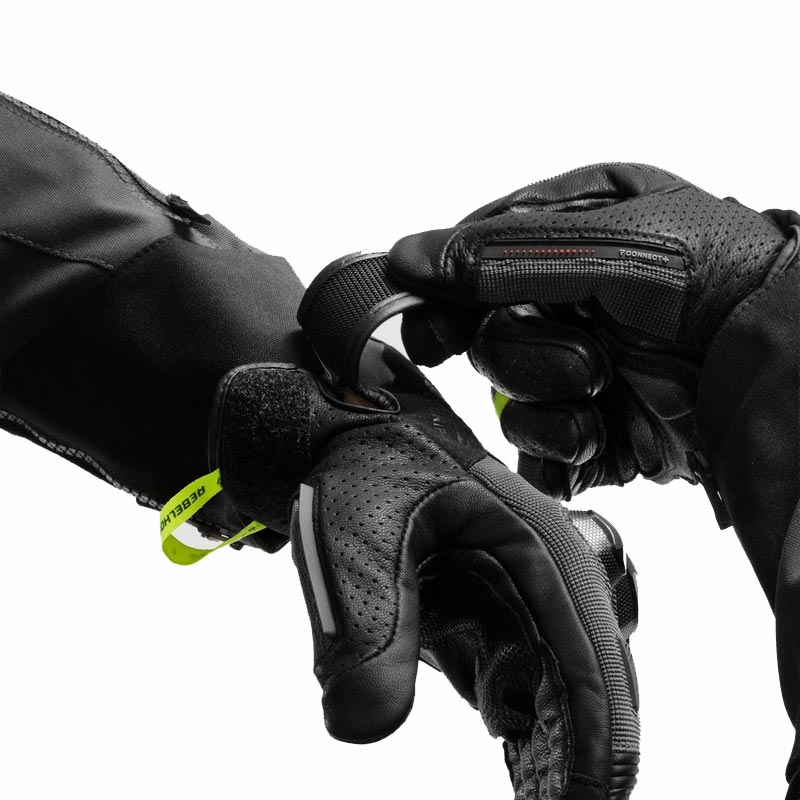 Mănuși de motocicletă Rebelhorn Defender negru-gri-galben fluo