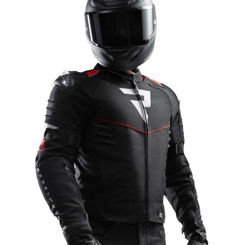 Geacă de motocicletă Rebelhorn Vandal 2 negru-roșu
