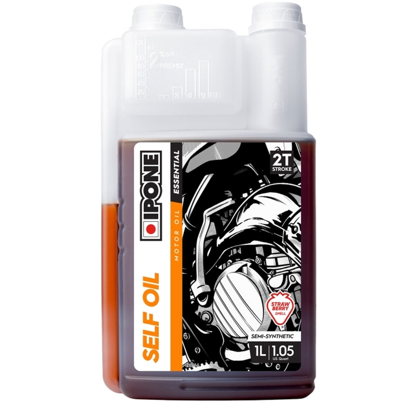Ulei de benzină Ipone Self Oil 2T cu dozator 1 l căpșuni