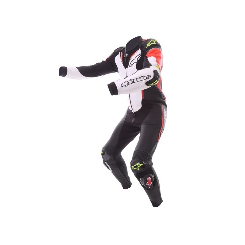 Alpinestars Atem costum dintr-o singură bucată negru-alb-roșu-fluo-roșu-fluo-galben