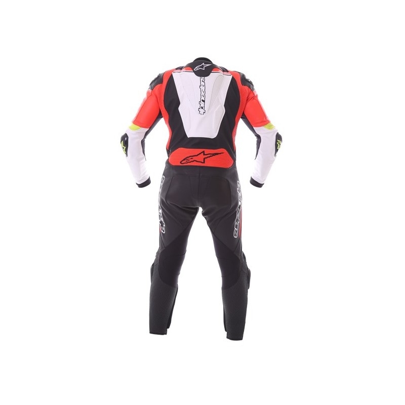 Alpinestars Atem costum dintr-o singură bucată negru-alb-roșu-fluo-roșu-fluo-galben