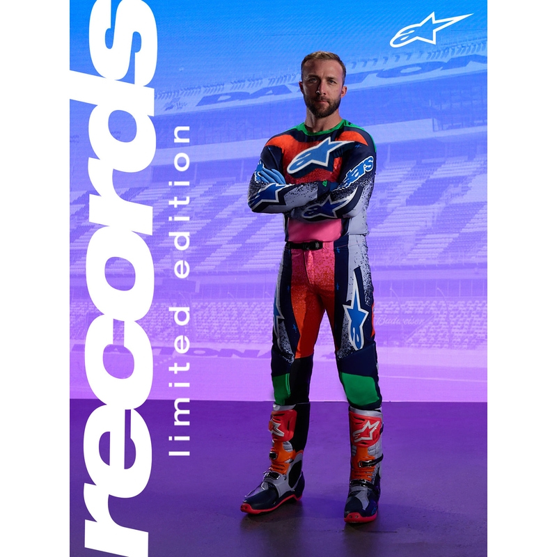 Pantaloni motocross Alpinestars Supertech Limited Edition Records gri