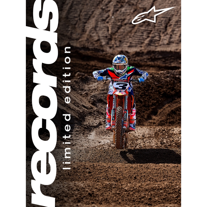 Pantaloni motocross Alpinestars Supertech Limited Edition Records gri