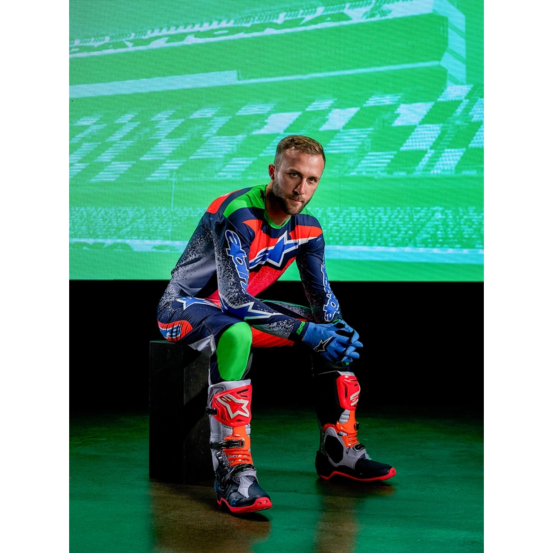 Pantaloni motocross Alpinestars Supertech Limited Edition Records gri