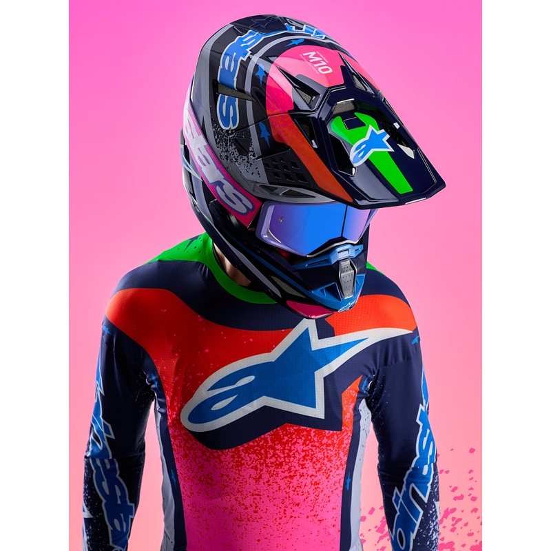 Cască motocross Alpinestars Supertech S-M10 Limited Edition Records, gri