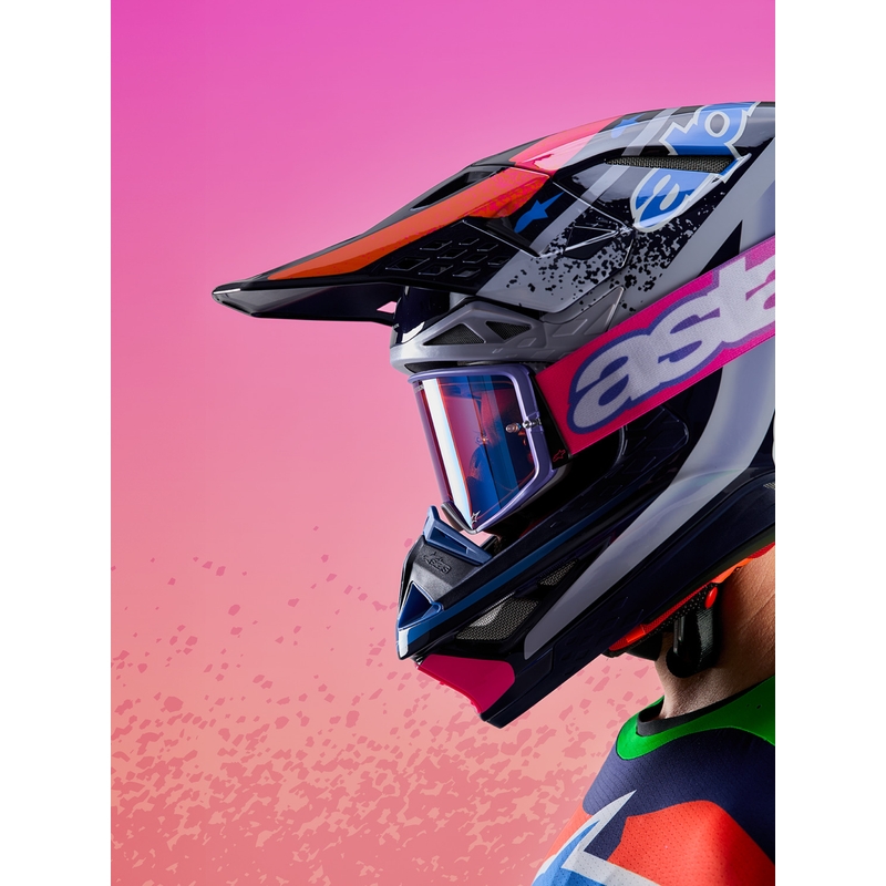 Cască motocross Alpinestars Supertech S-M10 Limited Edition Records, gri