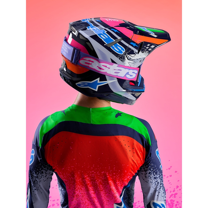Cască motocross Alpinestars Supertech S-M10 Limited Edition Records, gri