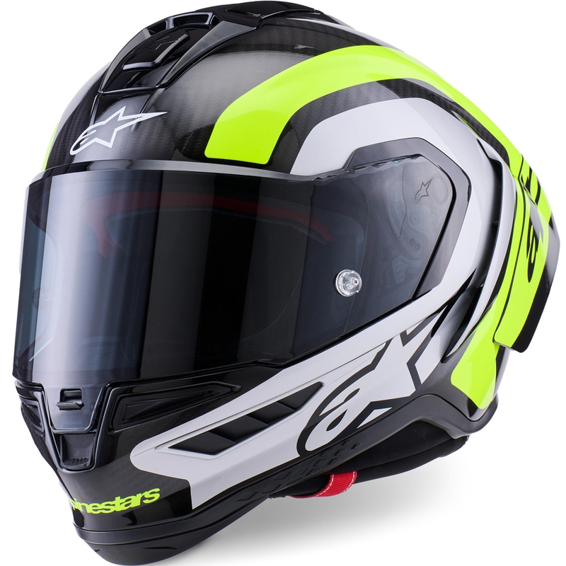 Cască integrală de motocicletă Alpinestars Supertech R10 Arius negru-fluo galben-alb