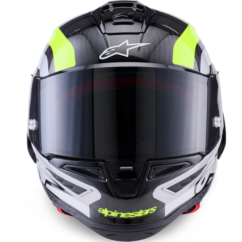 Cască integrală de motocicletă Alpinestars Supertech R10 Arius negru-fluo galben-alb