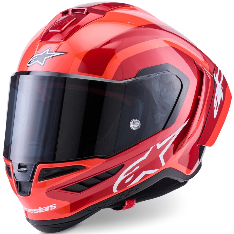 Cască integrală pentru motocicletă Alpinestars Supertech R10 Arius roșu fluo-roșu-negru-alb