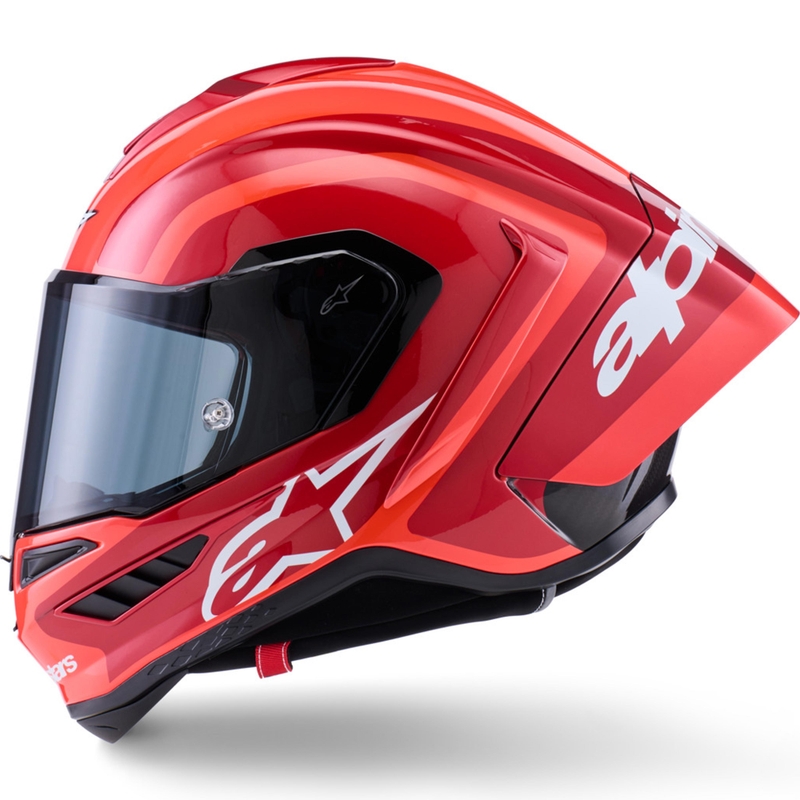 Cască integrală pentru motocicletă Alpinestars Supertech R10 Arius roșu fluo-roșu-negru-alb