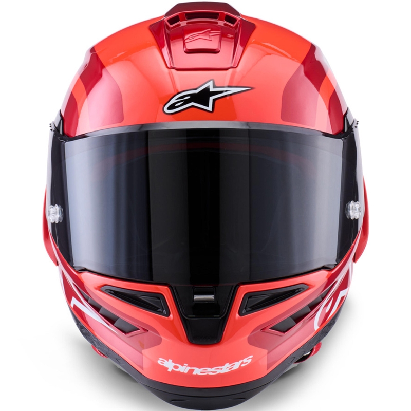 Cască integrală pentru motocicletă Alpinestars Supertech R10 Arius roșu fluo-roșu-negru-alb