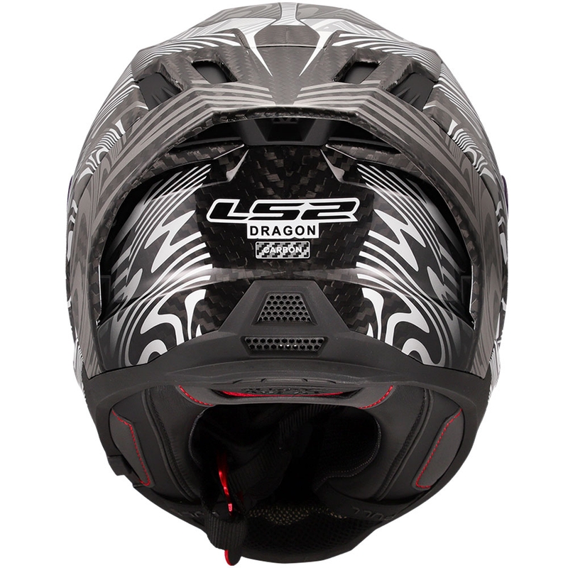 Cască integrală pentru motocicletă LS2 FF807 Dragon Carbon Enthum, argintiu lucios
