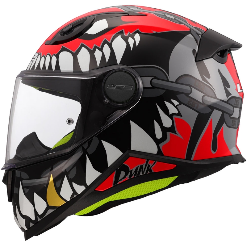 Cască integrală pentru motocicletă LS2 FF812 Punk gri-roșu lucios pentru copii