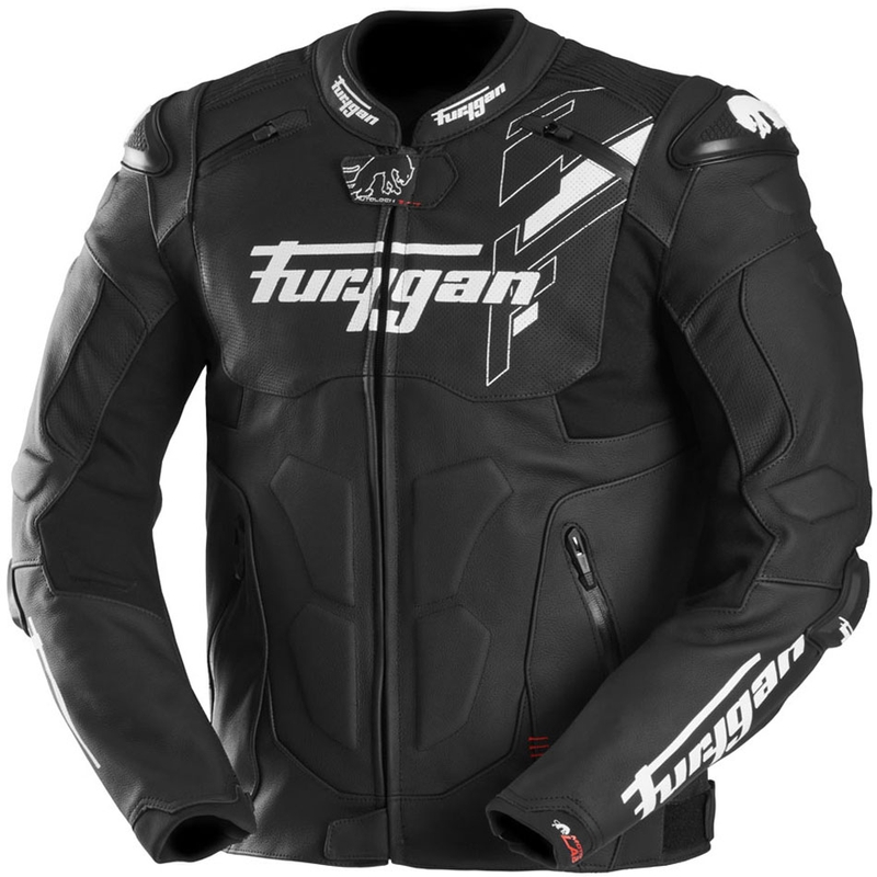 Geacă de piele pentru motocicletă Furygan Raptor Evo 3 negru-alb