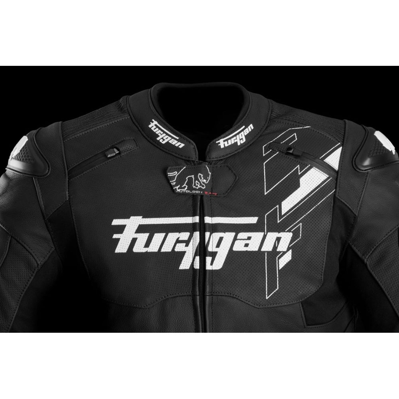 Geacă de piele pentru motocicletă Furygan Raptor Evo 3 negru-alb