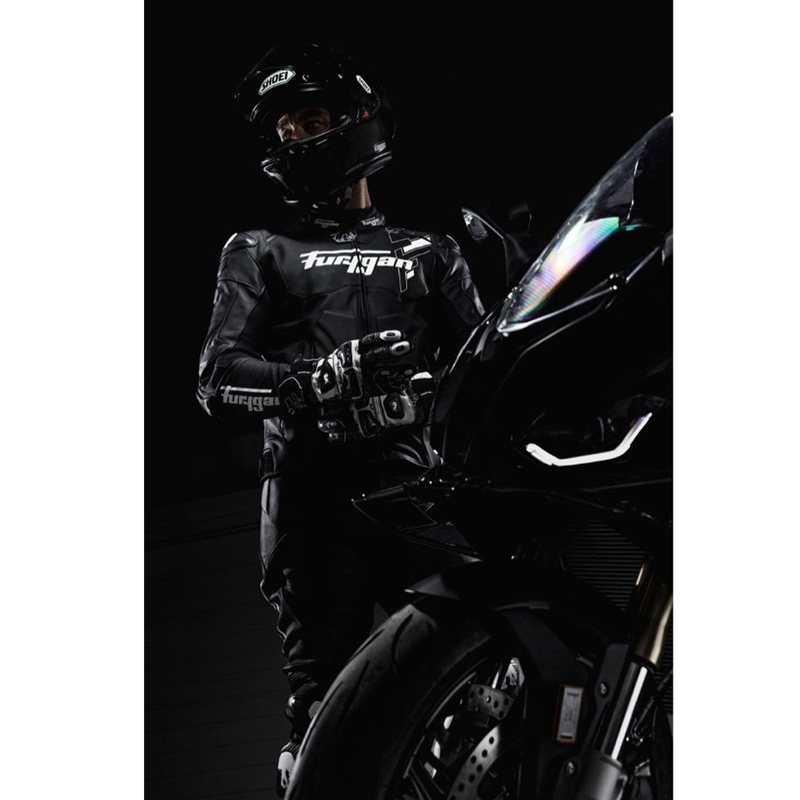 Geacă de piele pentru motocicletă Furygan Raptor Evo 3 negru-alb