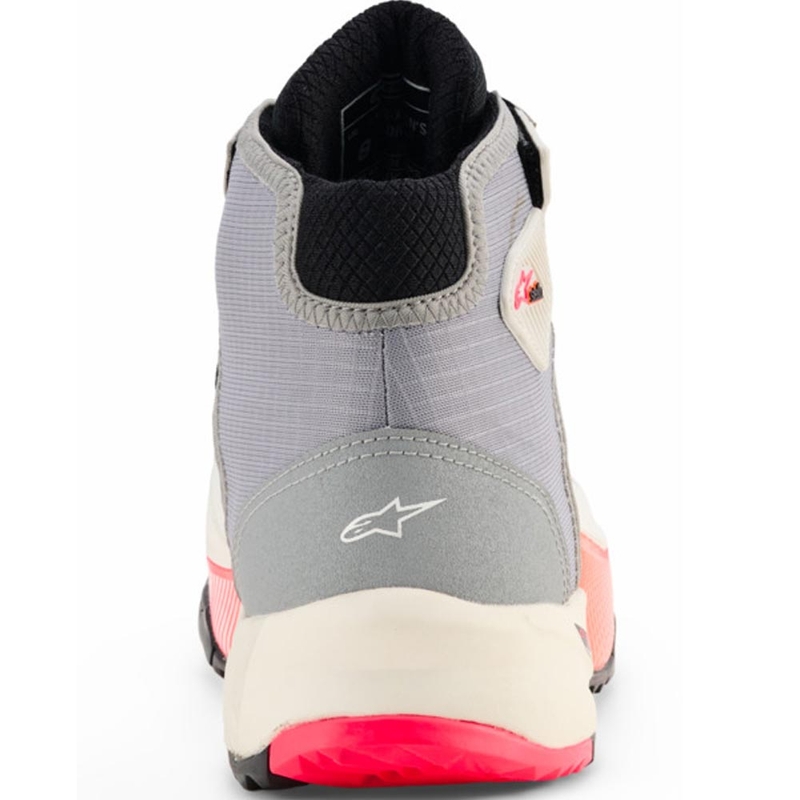 Ghete moto Alpinestars Stella CR-X Drystar pentru femei, alb-gri deschis-negru-roz fluo