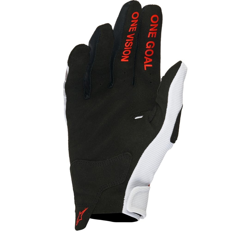 Mănuși motocross Alpinestars Radar Honda, colecție alb-negru-roșu