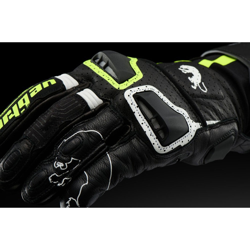 Mănuși Motocicletă Furygan STYG 15 Ventilate Negru-Alb-Galben Fluo