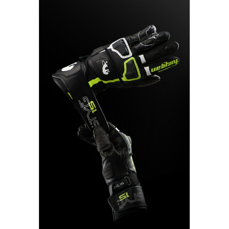 Mănuși Motocicletă Furygan STYG 15 Ventilate Negru-Alb-Galben Fluo