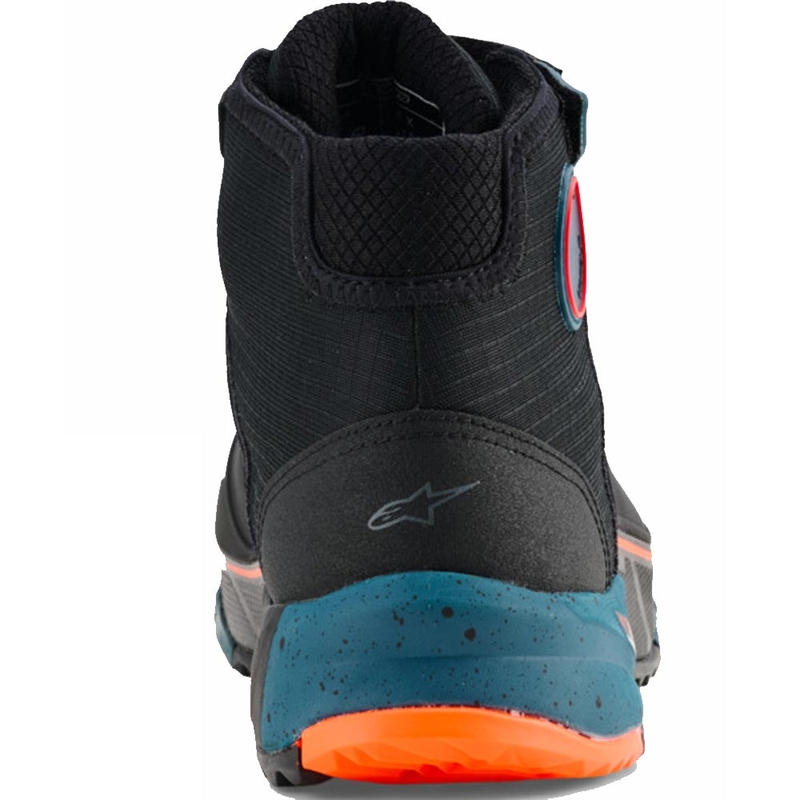 Ghete moto Alpinestars CR-X Drystar negru-albastru-portocaliu fluo