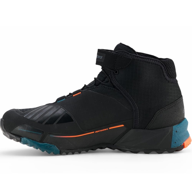 Ghete moto Alpinestars CR-X Drystar negru-albastru-portocaliu fluo